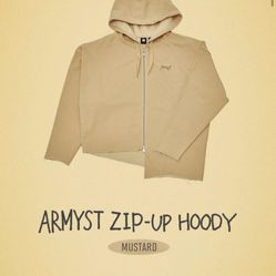 BTS Jungkook - ARMYST Zip Up Hoodie Yellow Mustard Medium