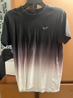 Hollister Men's Black to White Ombre Crew Tee