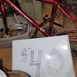 TREK 7.2FX FRAME SET RARE CHAMPIONSHIP RED EDITION PLUS CRANK HANDLE BARS SHIFTERS FORKS