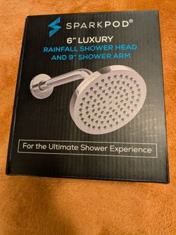 SparkPod 6" Rainfall Shower Head with 9" Arm