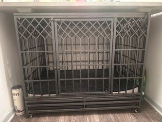 Large Heavy Duty Dog Crate with Wheels