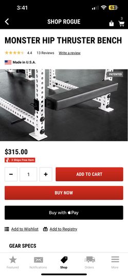 Rogue Monster Hip Thruster Bench