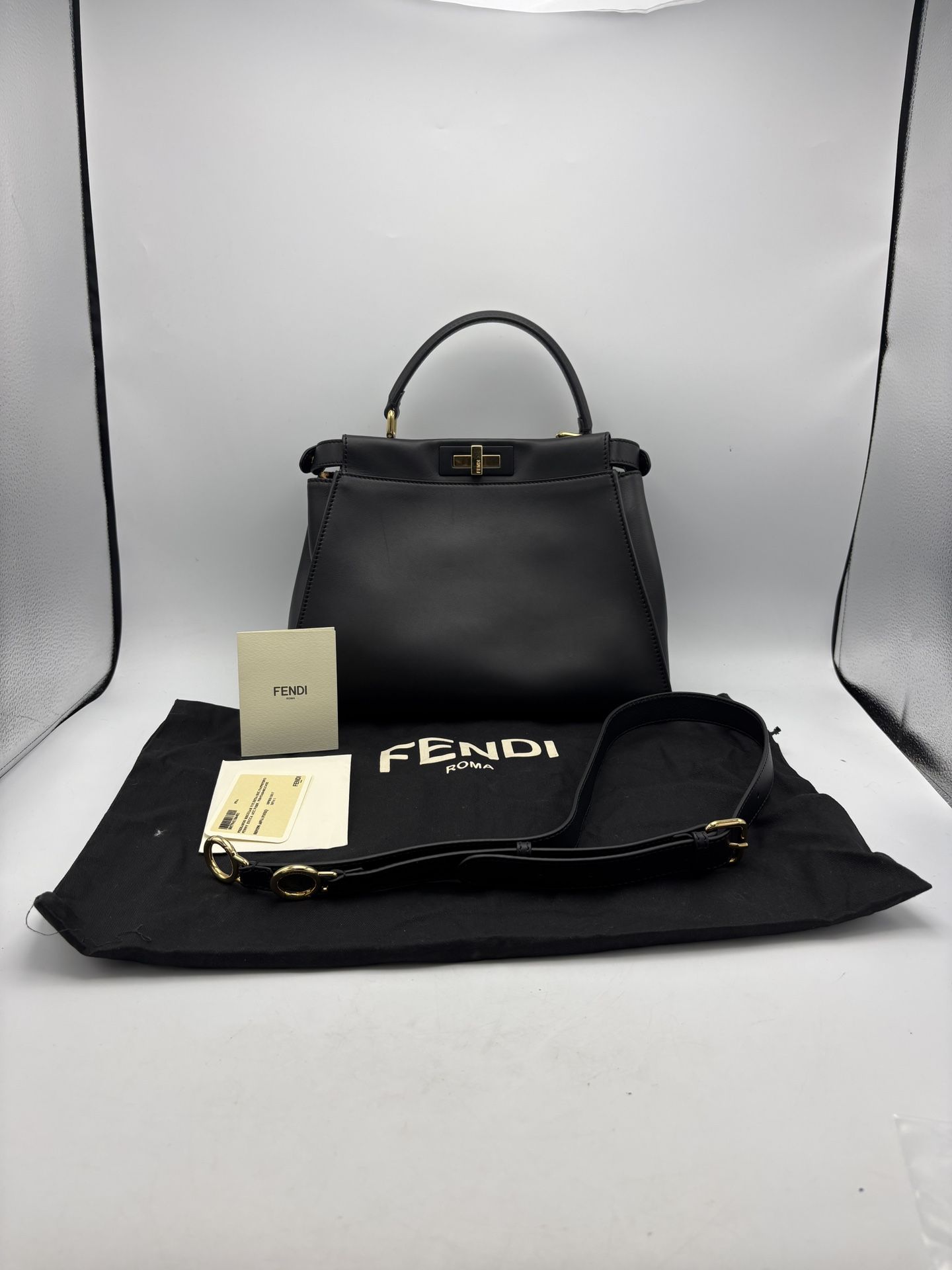 Fendi Peekaboo Black Leather