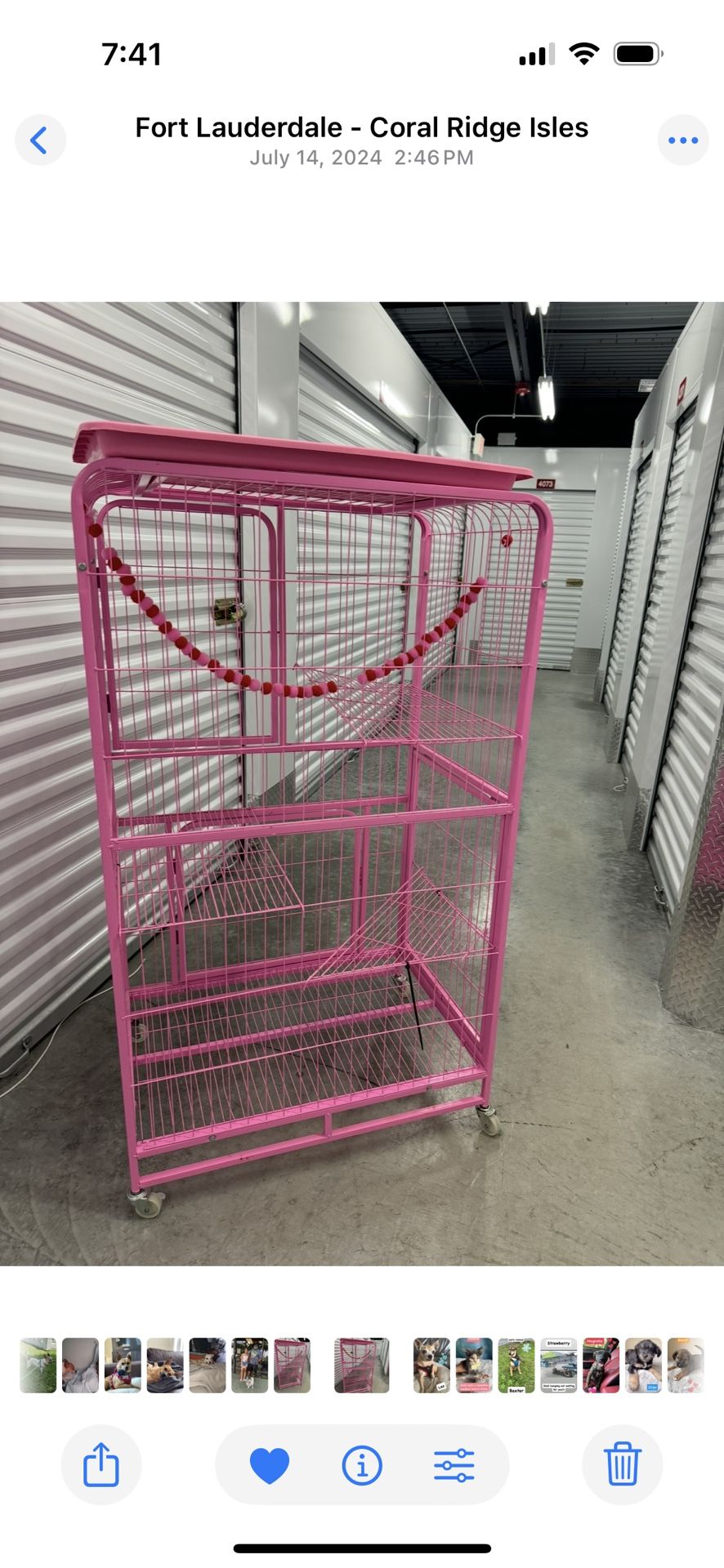 Pink Rolling Exotic Bird Cage