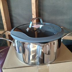 Olla De 7.5qt Con Tapa Coladora De Teflón Princess House 