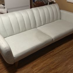 White fabric futon