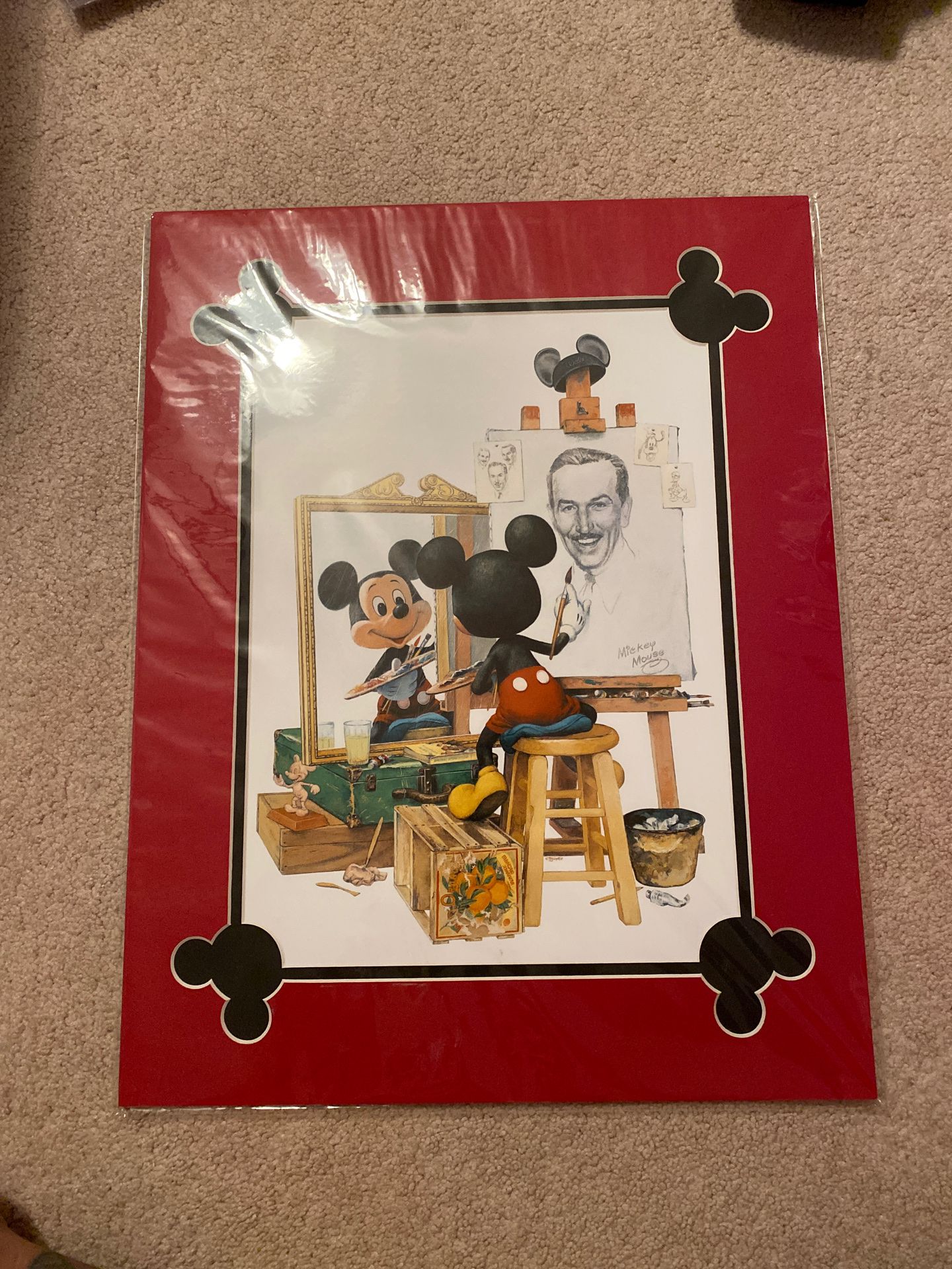 Mickey Mouse self portrait NEW IN PLASTIC WITH TAGS