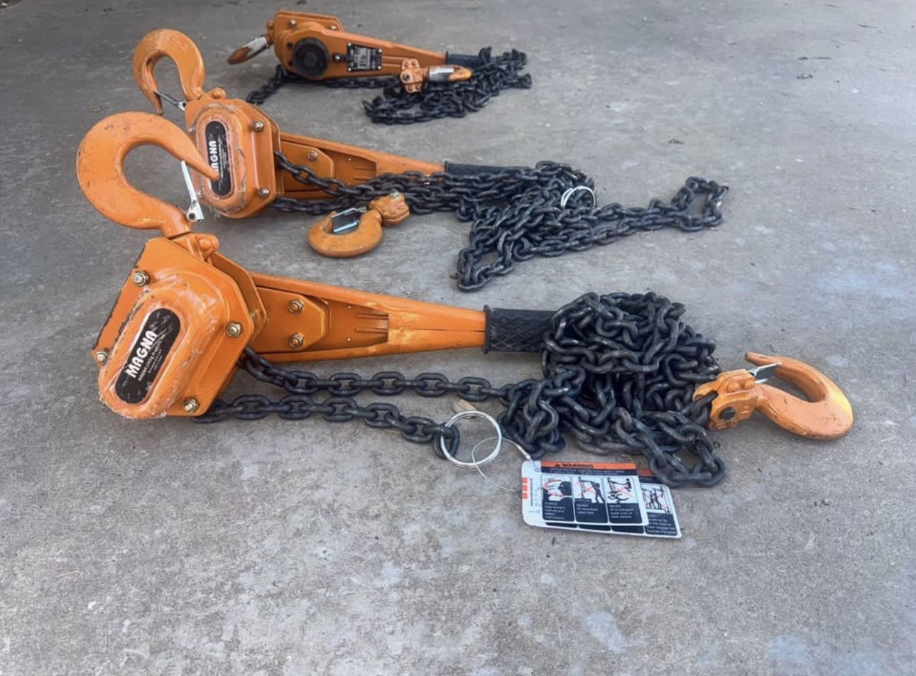 MAGNA 1½ Ton Lever Chain Hoists (Set of 3) – Heavy-Duty Industrial Grade