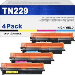 TN229 Toner TN229XL Compatible with Brother MFC-L3780CDW HL-L3280CDW HL-L3220CDW MFC-L3720CDW HL-L3295CDW HL- L3300CDW Printers(4 Pack)  Features & de