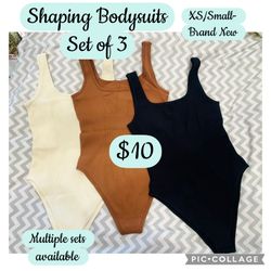 ⭐️ Shaping Bodysuits/ Size XS-Small/ Fashion tops/ Set of 3 ⭐️