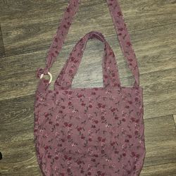 Corduroy Tote bag Floral Design 