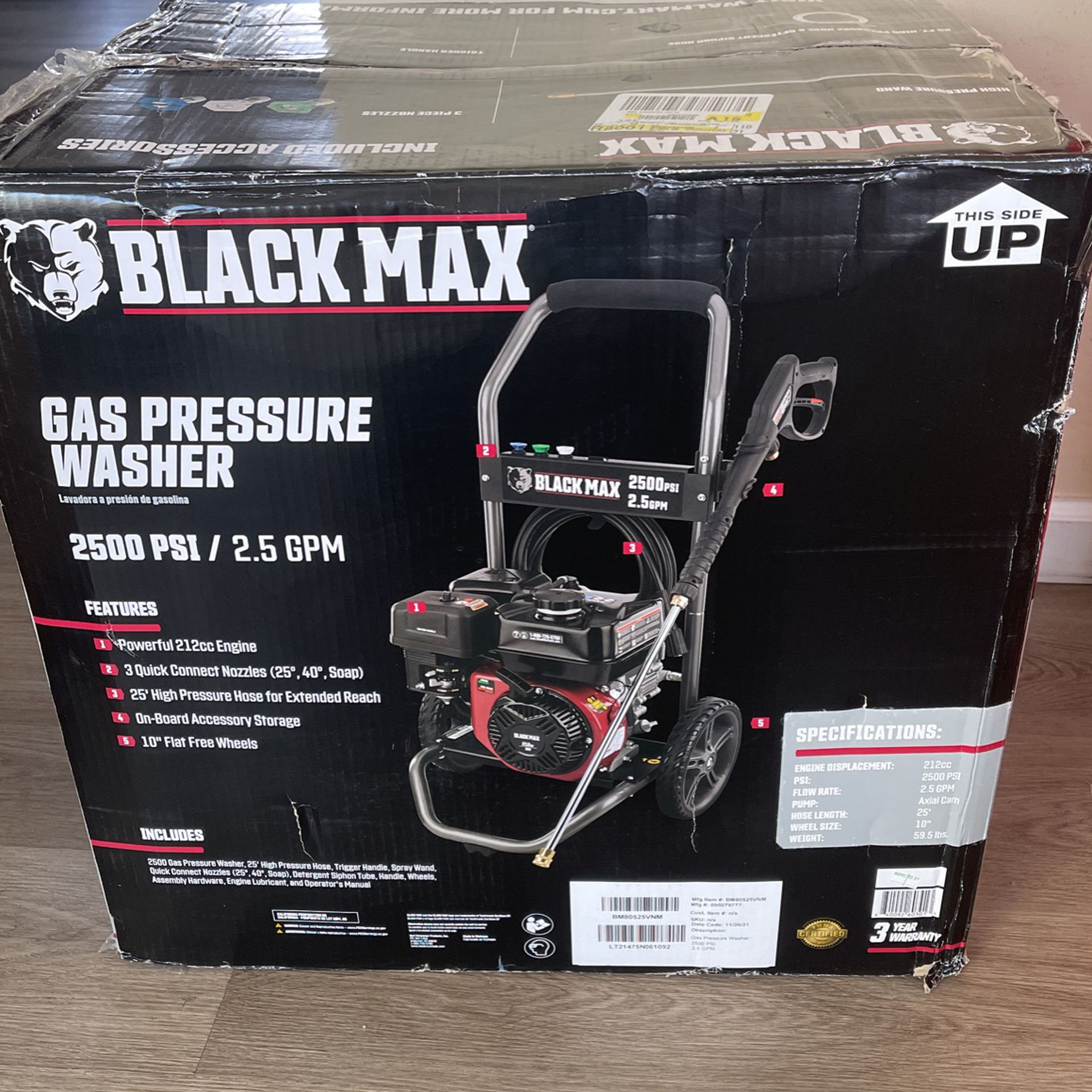 Black Max 2500 PSI Gas Pressure Washer 