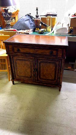 Vintage Wood Cabinet with Drawer and Doors