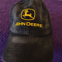 Black And Yellow John Deere Logo Adjustable Baseball Cap