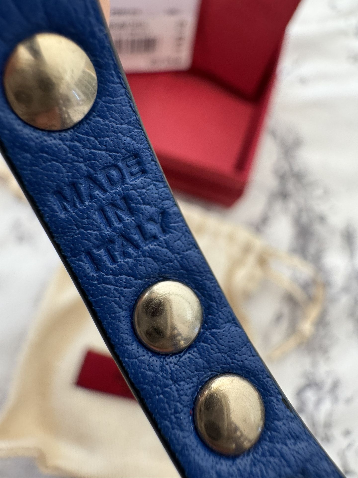 Valentino Garavani Rockstud calfskin bracelet (Blue)