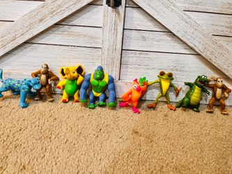 Lot Of 7 Vintage Rainforest Cafe 3” Animal Toy Figurines