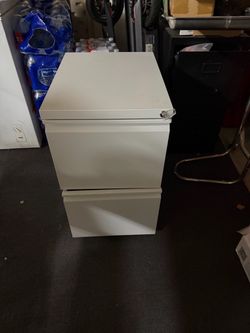 White Metal 2-Drawer Filing Cabinet