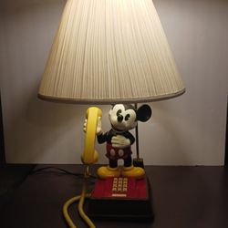 Vintage Mickey Mouse Lamp And Working Landline Phone