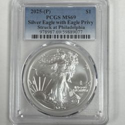 2025 American Silver Eagle P MS69 PCGS 