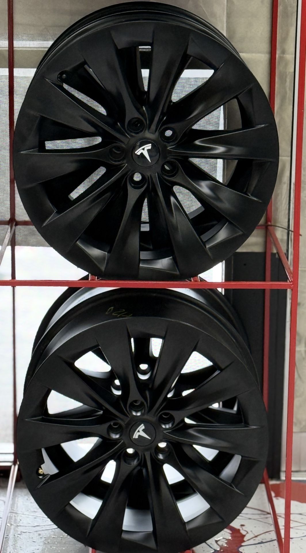 20” Tesla Model S / Y 5x120 mm Winter Set Flat Black -$795 Wheel Exchange— 20” Return Back  Black Friday Sale  Financing Available