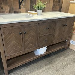60 In Double Sink Bath Vanity 