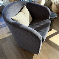 Upholstered Swivel Barrel Chair