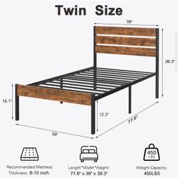Twin Bed frame & 2 night stands