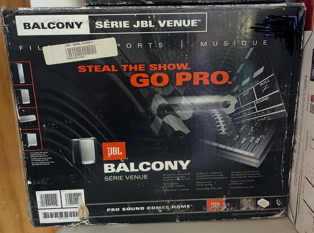 JBL BALCONY Venue Series 2-Way, 4" Wall-Mount/Bookshelf Speaker - Black.