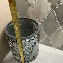 Blue Glass Plant Pot