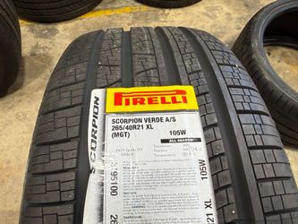 DELIVERY (1) ONLY ONE NEW PIRELLI SCORPION VERDE A/S 265/40r21 All season 265/40/21