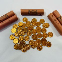 1957-D Wheat Cent  Penny — 1 Roll of 50 Gem BU Brilliant Uncirculated Coins