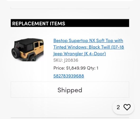 Jeep Jk Soft Top 07-18 Practically New!