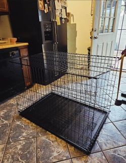 X-Large Folding Dog Crate With Tray