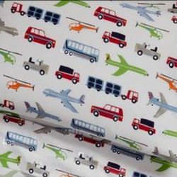 Pottery Barn Kids Brody Transportation Full Size Sheet Set