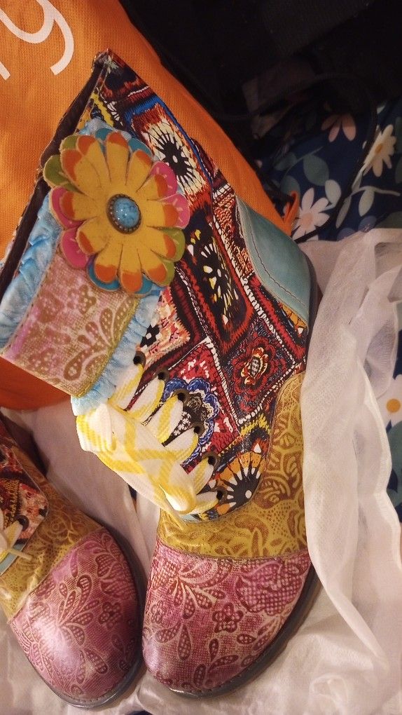 Colorful Patchwork Ladies Boots