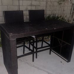 Black Bar With Stools