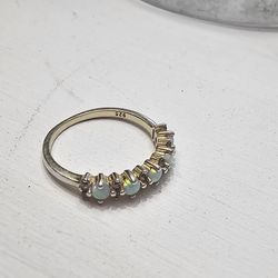 Gold Plated Size 7 Ring Opal/cz