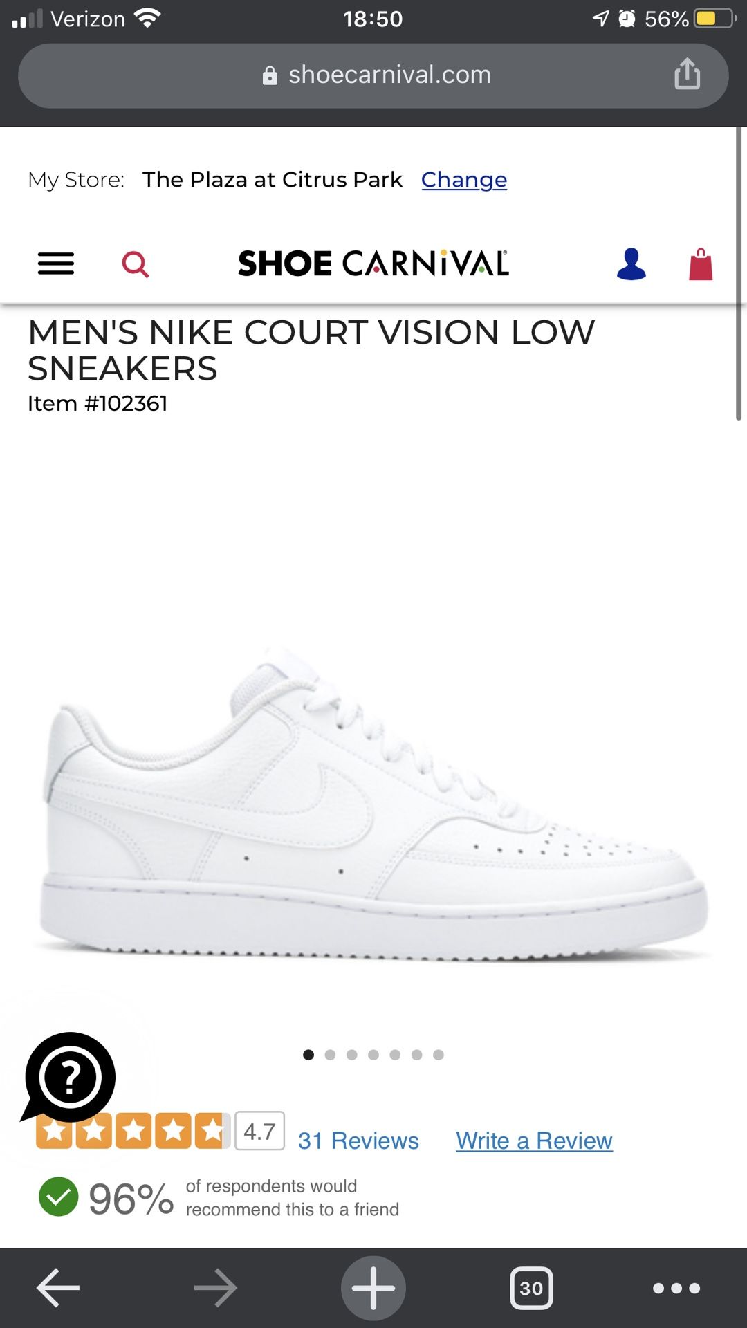 Nike Vision Court Low White