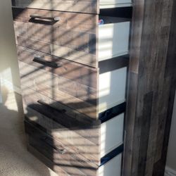 Grey Dresser And Funcional Electric Night Stand 