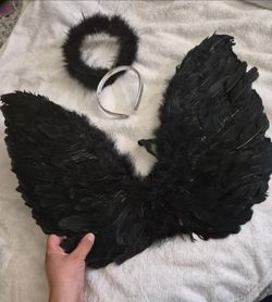 Black Angel Wings kids costume accessories