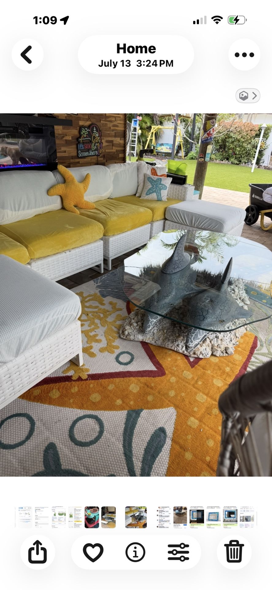 3 Dolphin Coffee Table With Glass Top