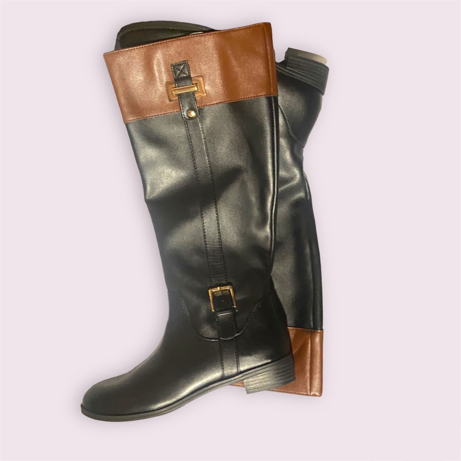 Dellee Riding Boots in Black cognac