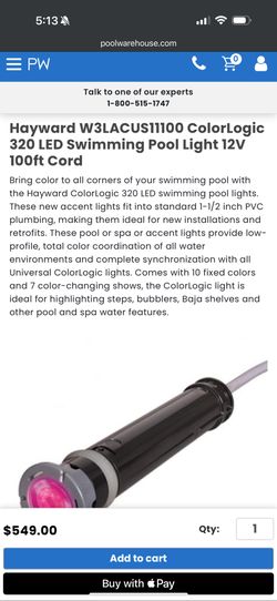 Pool/Spa Light- ColorLogic LED 100’