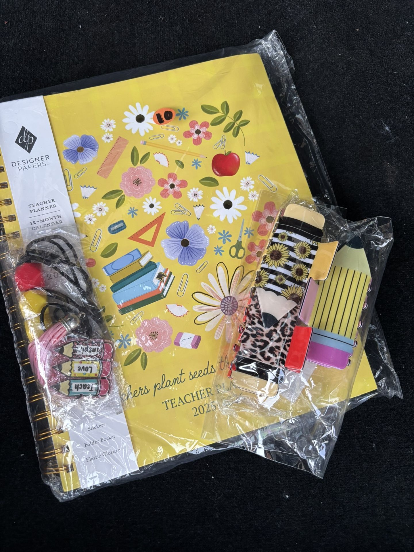 Teacher Planner Hair Clips And Lanyard