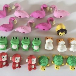 Ty Beanie Eraserz Jumps Japanese Puzzle Eraser School Supplies Lion Frog Monkey 