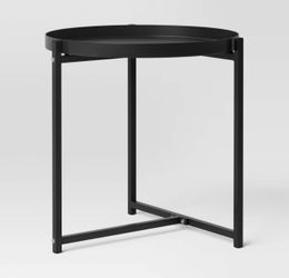2 Room Essentials Outdoor Steel Round Side Table Tray Top End Side Table