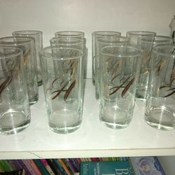 12 Glass "H" Cups