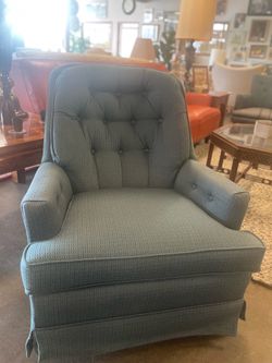 Swivel & Rock Club Chair + Ottoman on Wheels