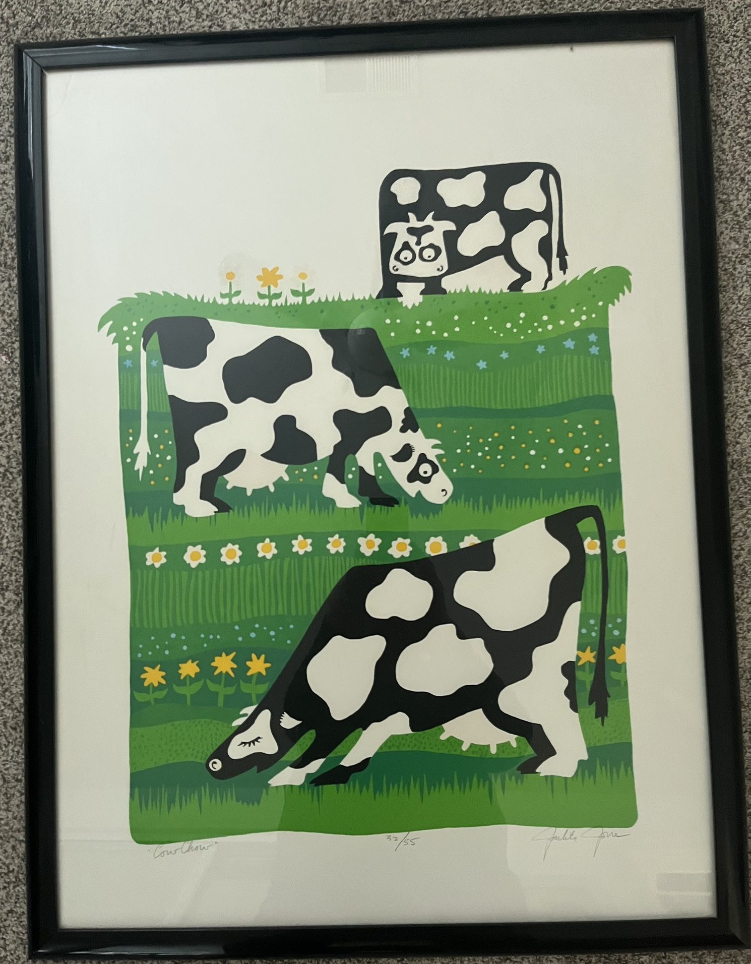 “Cow Chow” Serigraph By Julita Jones 1986 with Certification