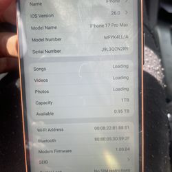 iPhone 17 ProMax 1TB